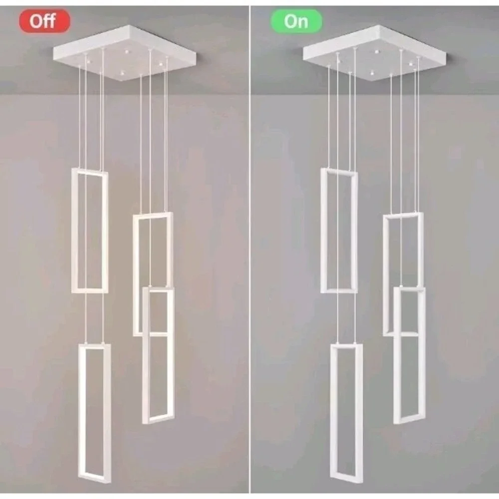 Modern  Dimmable Pendant 4 Light Chandelier  White 54W LED Pendant Light